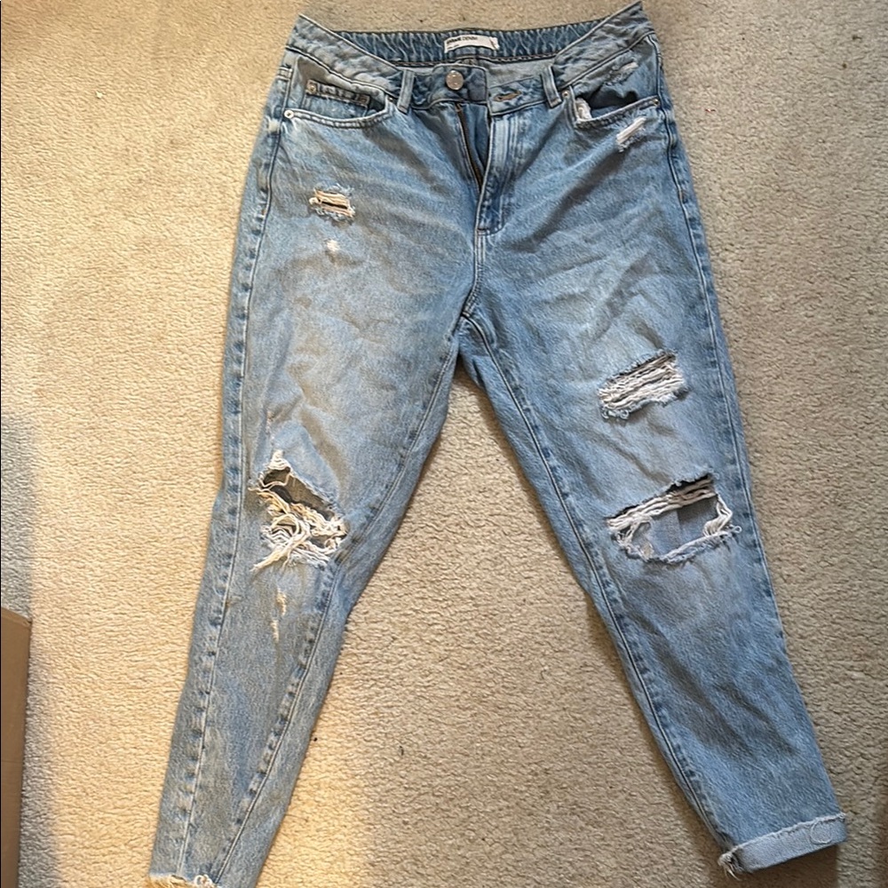 Distressed Blue Jeans